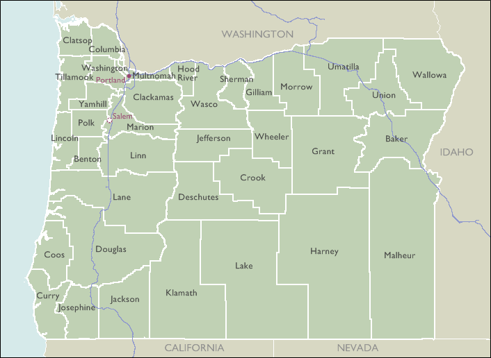 County Maps of Oregon