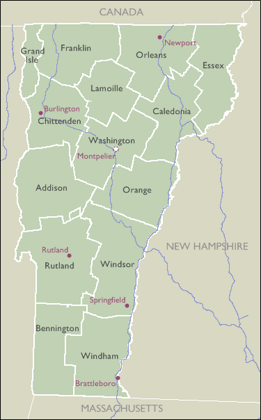 County Maps of Vermont