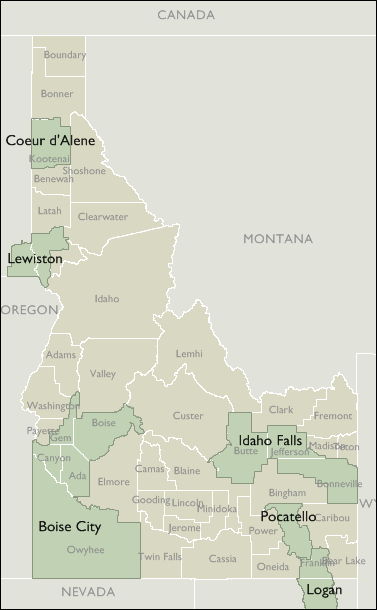 Metro Area Maps of Idaho