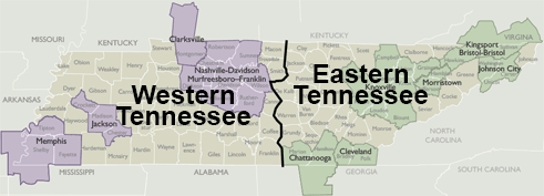 Metro Area Maps of Tennessee