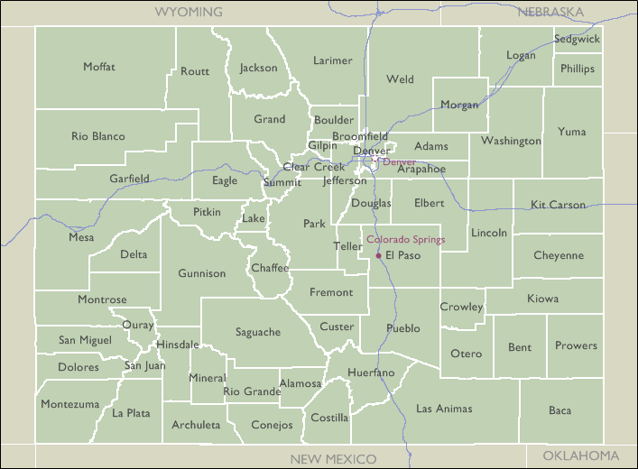 County Maps of Colorado