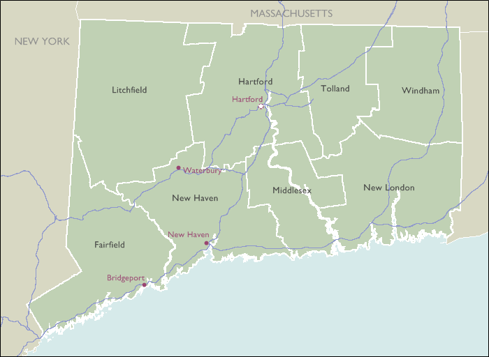 County Maps of Connecticut