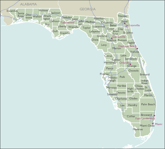County Maps of Florida