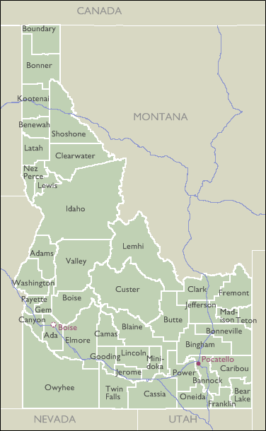 County Maps of Idaho