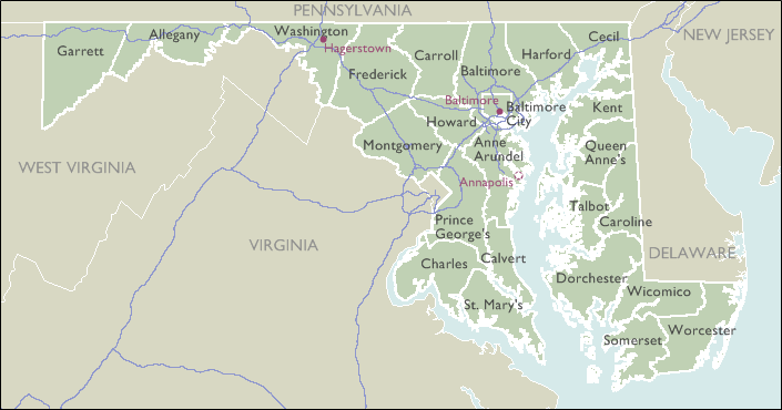 County Maps of Maryland