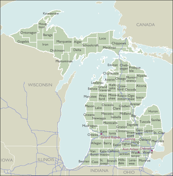 County Maps of Michigan