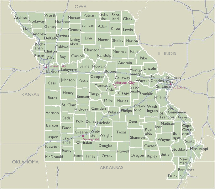 County Maps of Missouri