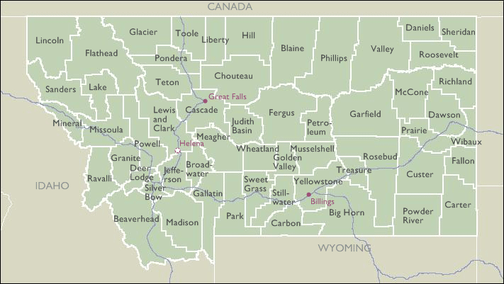 County Maps of Montana