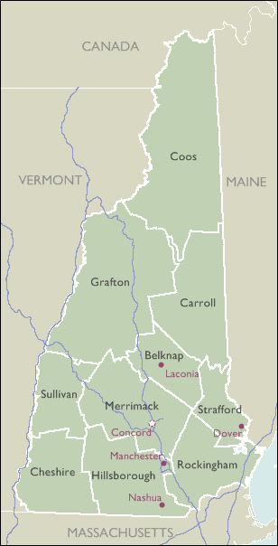 County Maps of New Hampshire