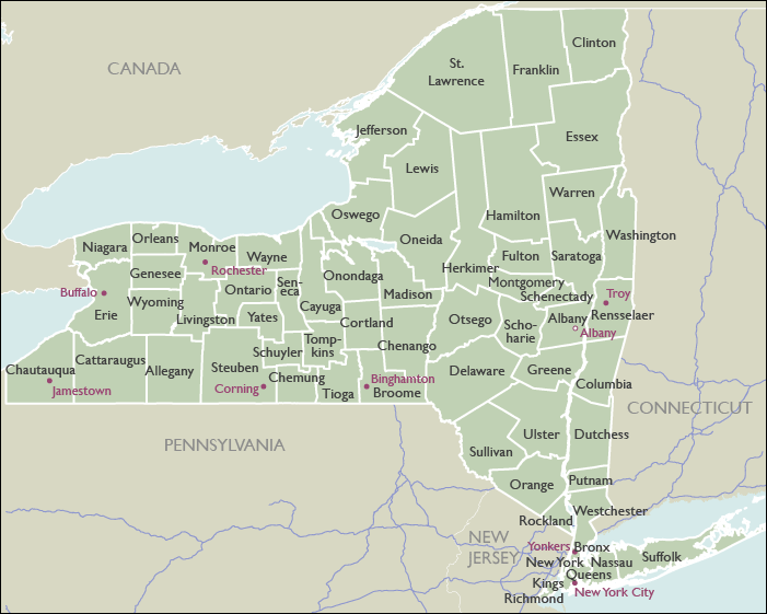 County Maps of New York