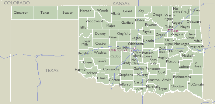 County Maps of Oklahoma