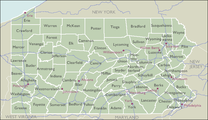 County Maps of Pennsylvania
