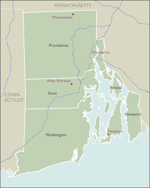 County Maps of Rhode Island