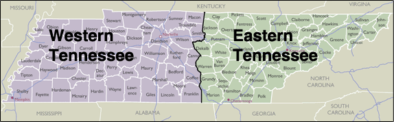 County Maps of Tennessee