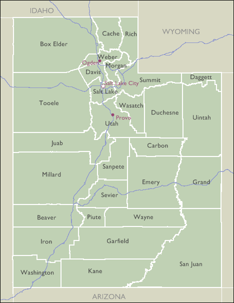 County Maps of Utah