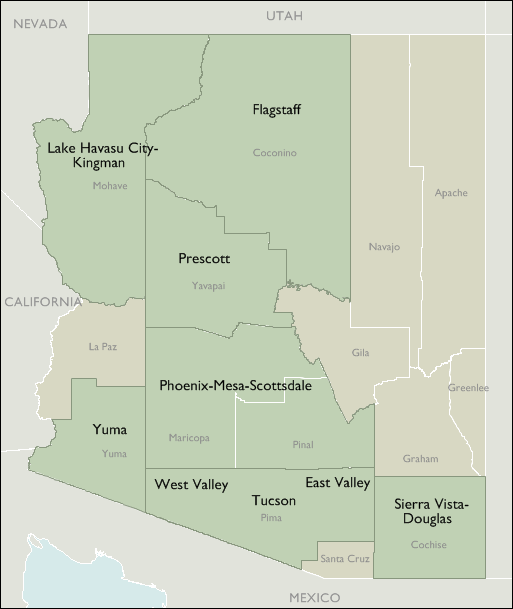 Metro Area Maps of Arizona
