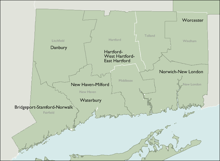 Metro Area Maps of Connecticut