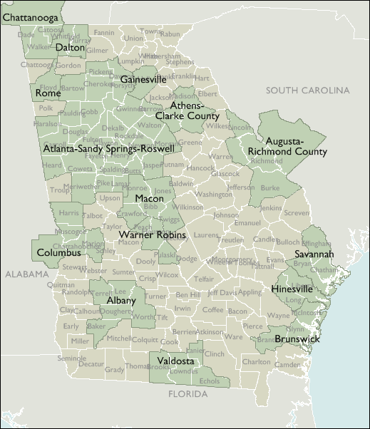 Metro Area Maps of Georgia