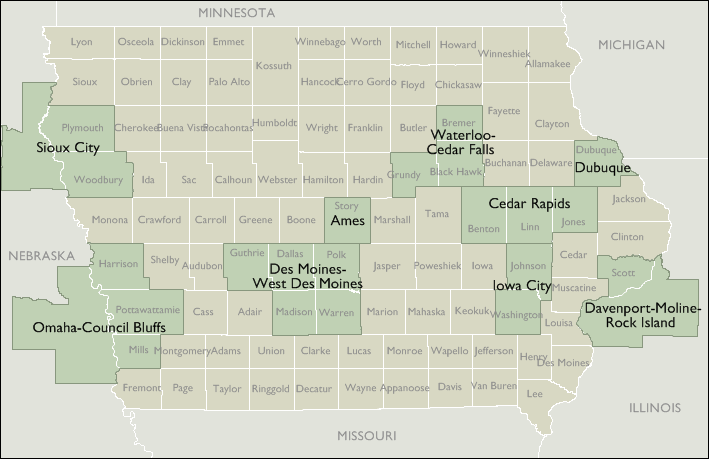 Metro Area Maps of Iowa