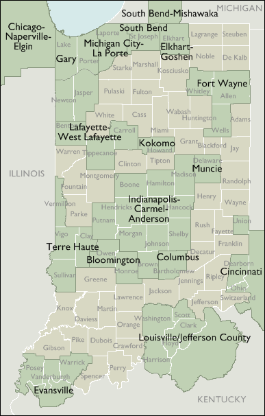 Metro Area Maps of Indiana