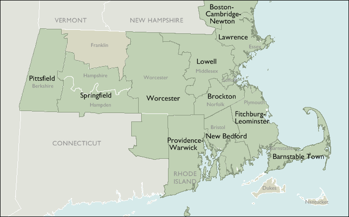 Metro Area Maps of Massachusetts