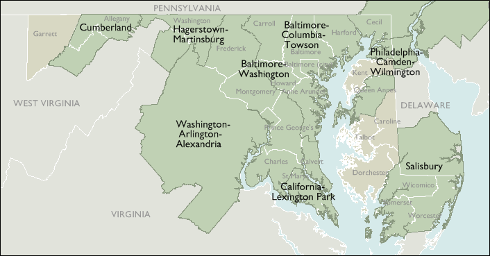 Metro Area Maps of Maryland