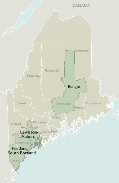 Metro Area Maps of Maine
