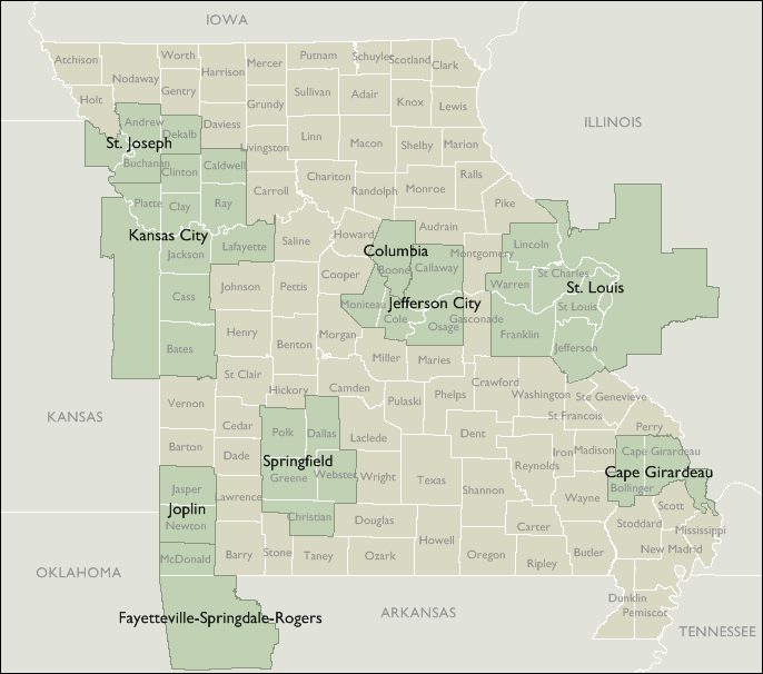 Metro Area Maps of Missouri