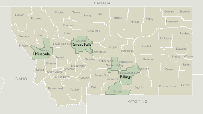 Metro Area Maps of Montana