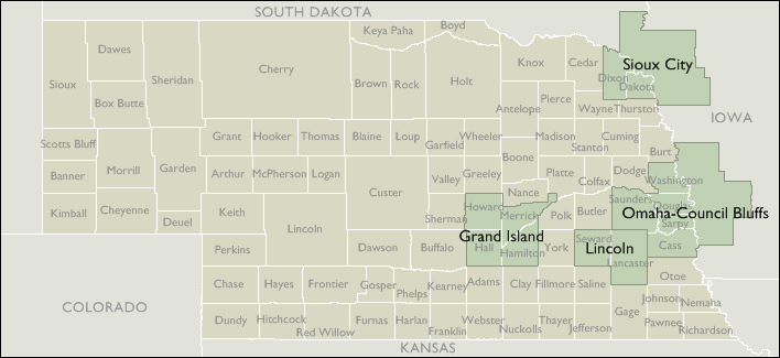 Metro Area Maps of Nebraska