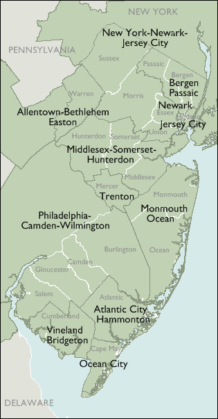 Metro Area Maps of New Jersey