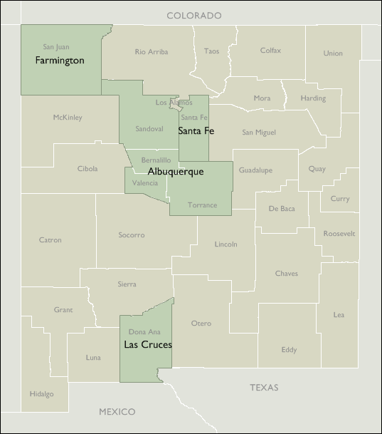 Metro Area Maps of New Mexico