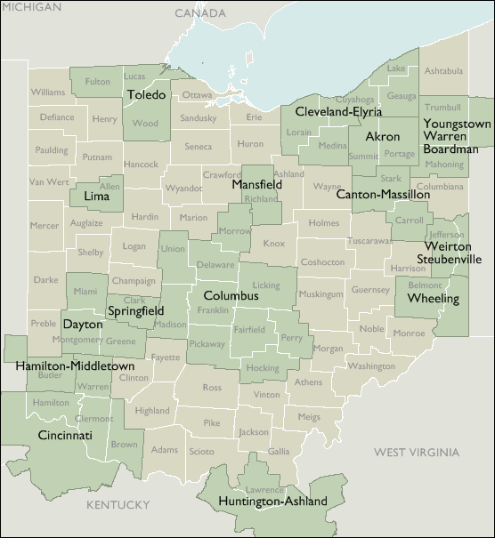 Metro Area Maps of Ohio