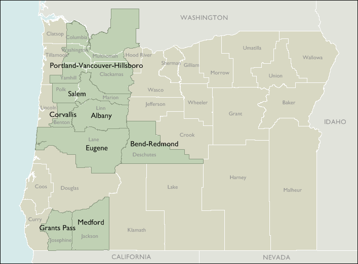 Metro Area Maps of Oregon