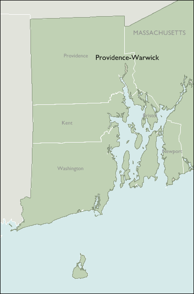 Metro Area Zip Code Maps of Rhode Island
