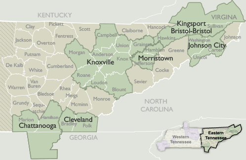 Metro Area Maps of Tennessee