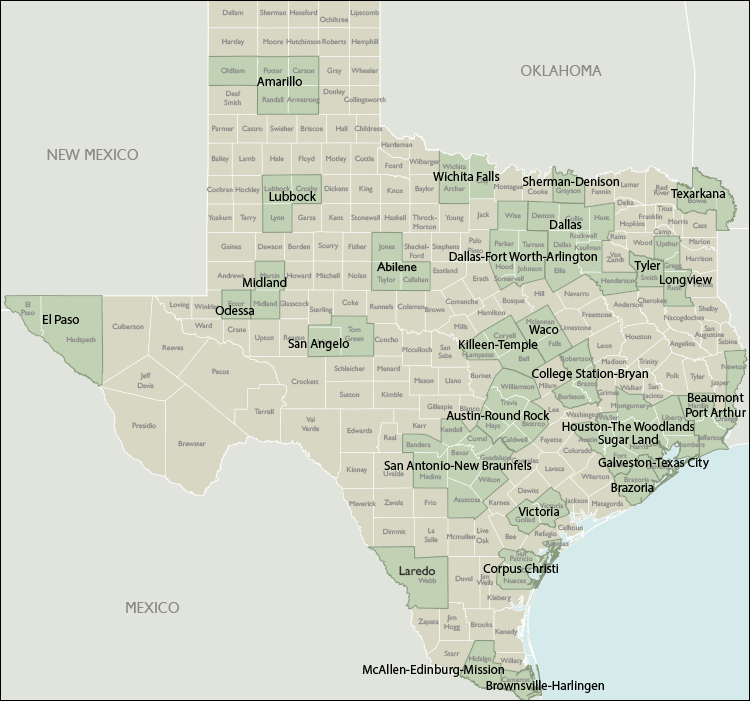 Metro Area Maps of Texas