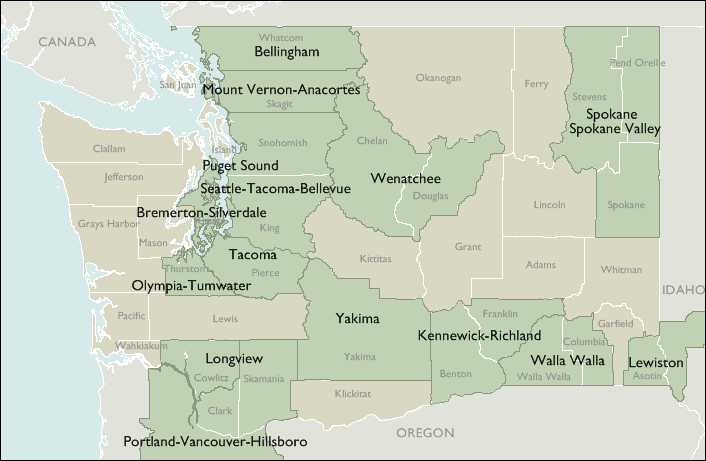 Metro Area Maps of Washington