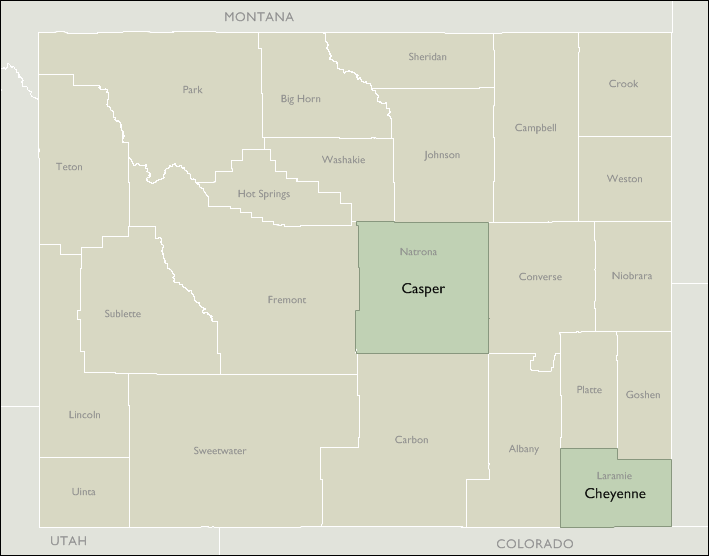 Metro Area Maps of Wyoming